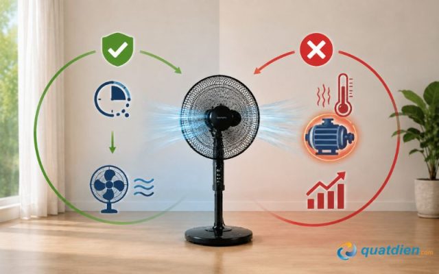 Tắt quạt khi không cần thiết để giảm tải cho động cơ.