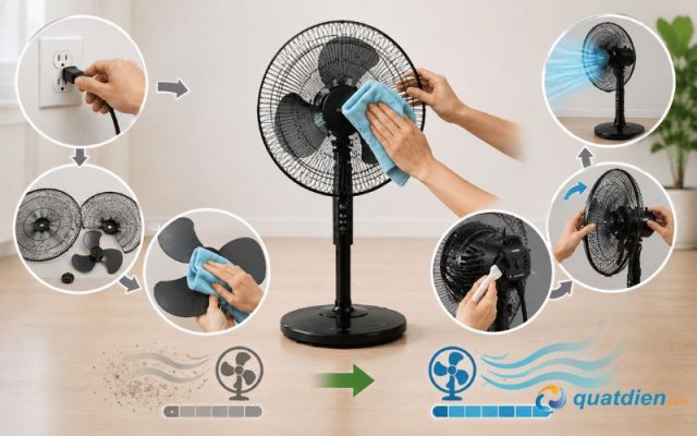 Làm sạch cánh quạt giúp tăng lưu lượng gió