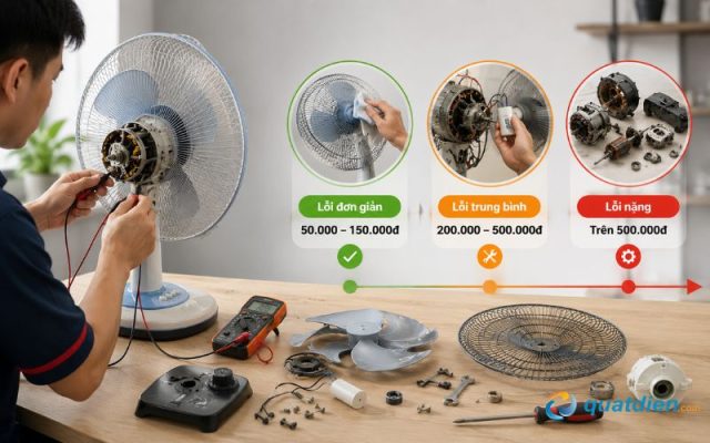 Ước tính chi phí sửa quạt điện từ nhẹ đến nặng