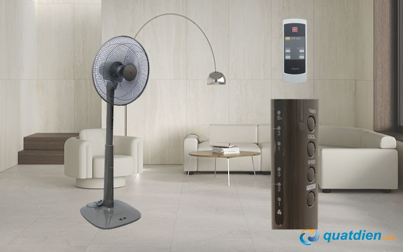 Quạt đứng KDK M40K-GY có remote điều khiển từ xa