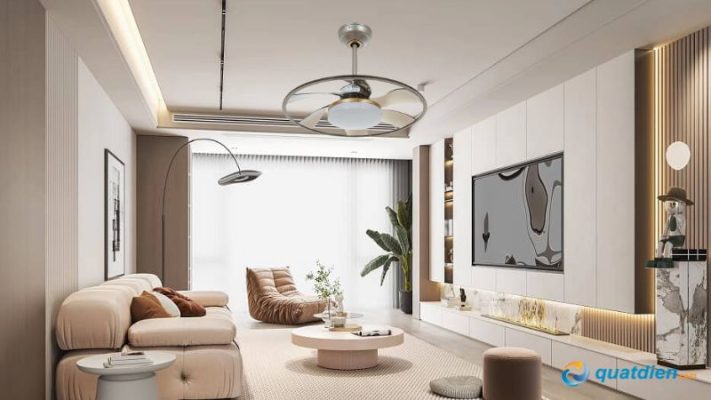 Quạt trần Benny XUFO22T nhỏ gọn tích hợp đèn LED ba màu