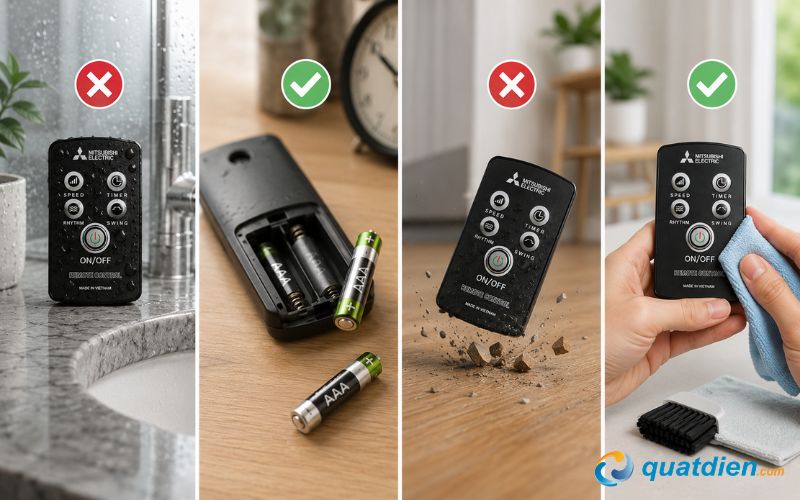 Hướng dẫn sử dụng remote quạt Mitsubishi bền hơn