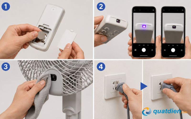 Sửa điều khiển remote từ xa quạt Mitsubishi không hoạt động