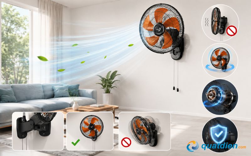 Những lợi ích khi lắp quạt treo tường Asia đúng cách