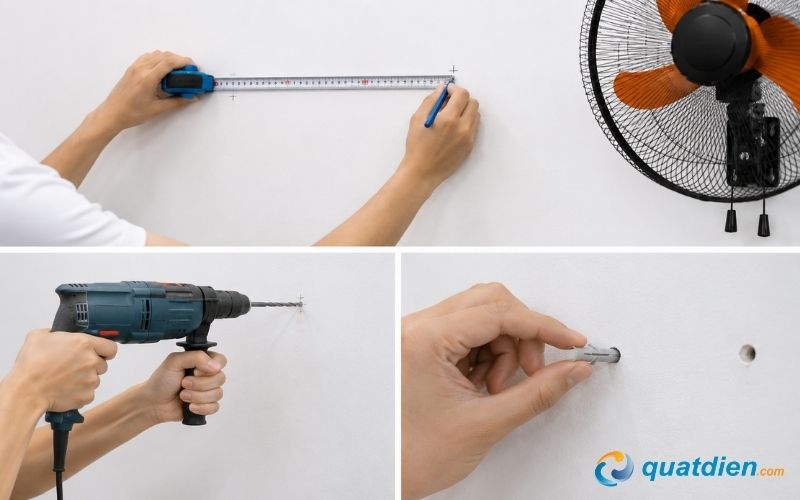 Xác định vị trí treo quạt Asia trên tường