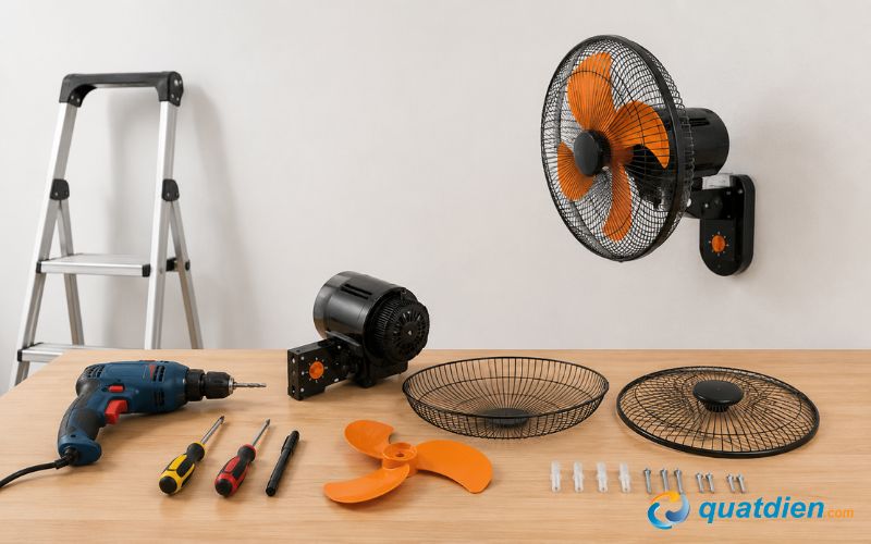 Các vật dụng cần thiết để chuẩn bị trước khi lắp quạt