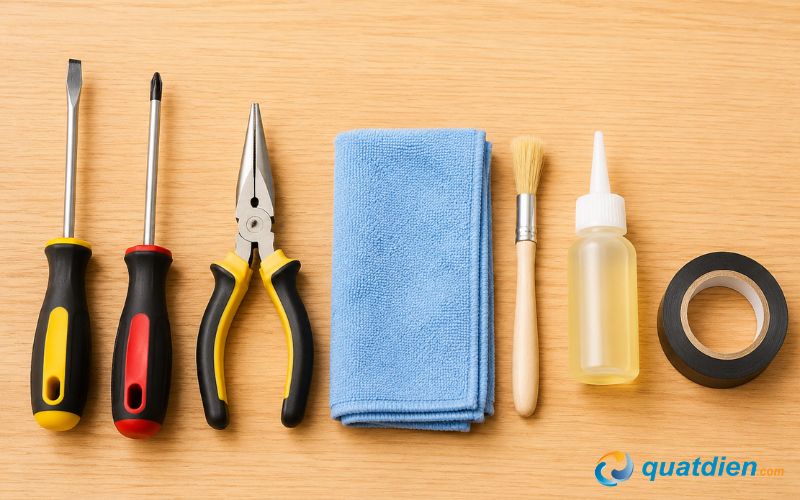 Chuẩn bị dụng cụ trước khi tháo quạt Asia