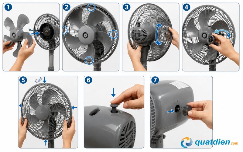 Cách lắp lại quạt Asia sau khi tháo