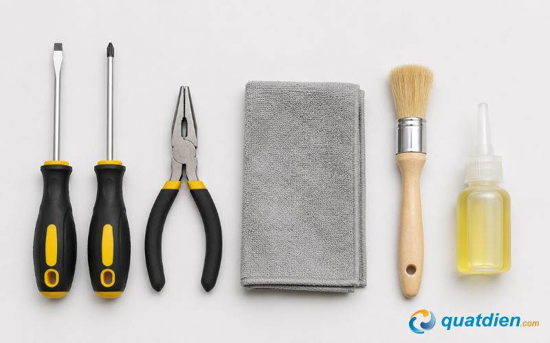 Chuẩn bị dụng cụ cần thiết để thực hiện cách tháo quạt