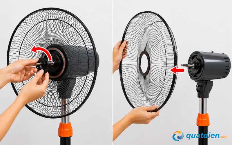 Các bước tháo lồng sau của quạt