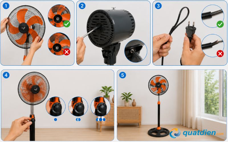 Cách bảo dưỡng quạt đứng Asia sau khi vệ sinh