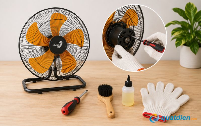 Các dụng cụ cần thiết để tháo quạt sàn Asia 5 cánh