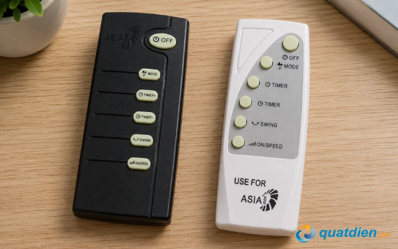 Các chức năng trên điều khiển quạt Asia