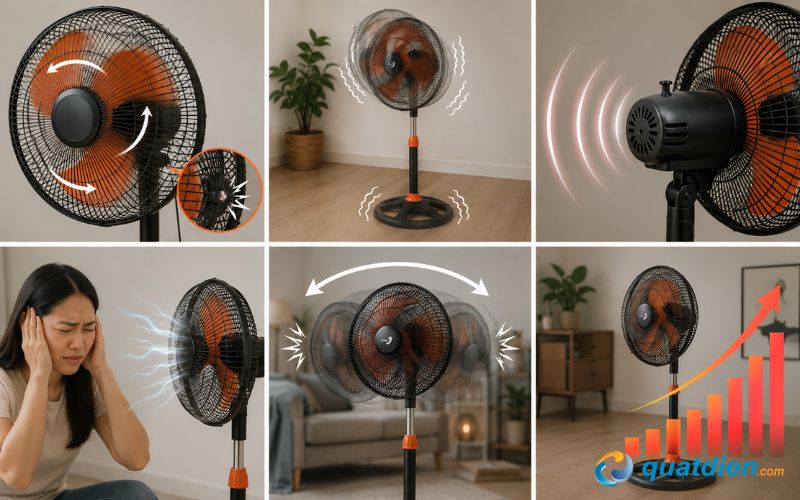 Dấu hiệu nhận biết quạt asia đang kêu to bất thường