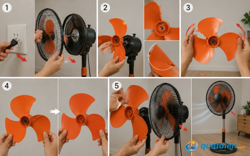 Kiểm tra kỹ và cân chỉnh cánh quạt