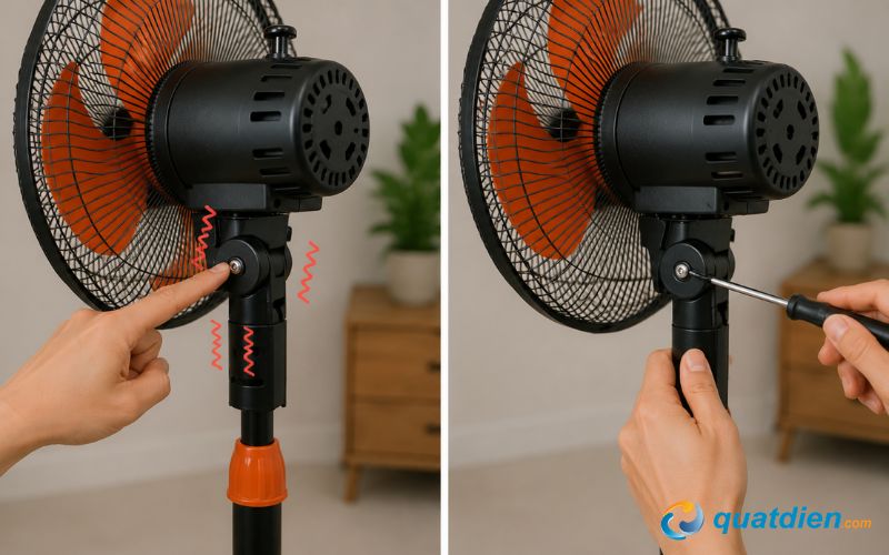 Siết thật chặt các ốc vít và khớp nối