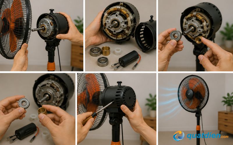 Thay bạc đạn hoặc linh kiện hư hỏng