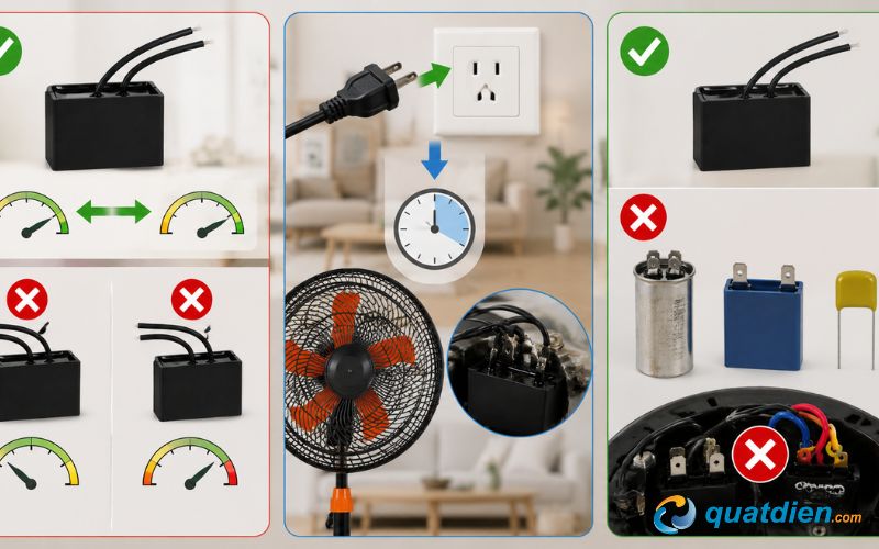 Một vài lưu ý khi tự thay tụ quạt Asia tại nhà