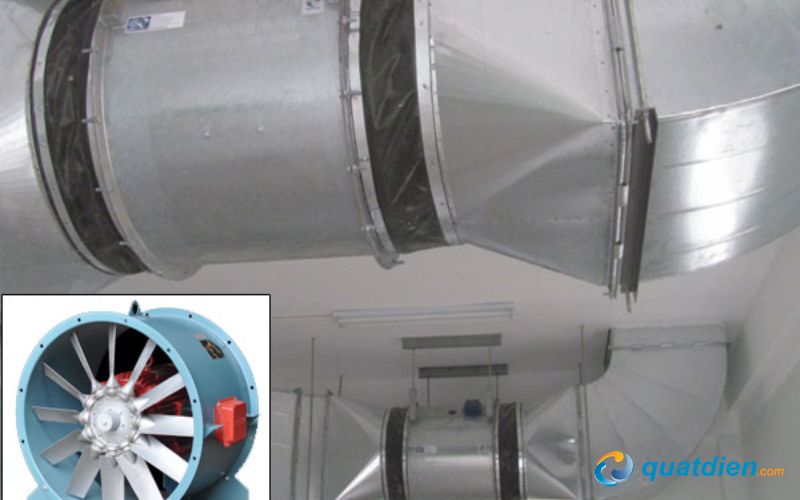 Quạt hút hướng trục có thiết kế thân tròn