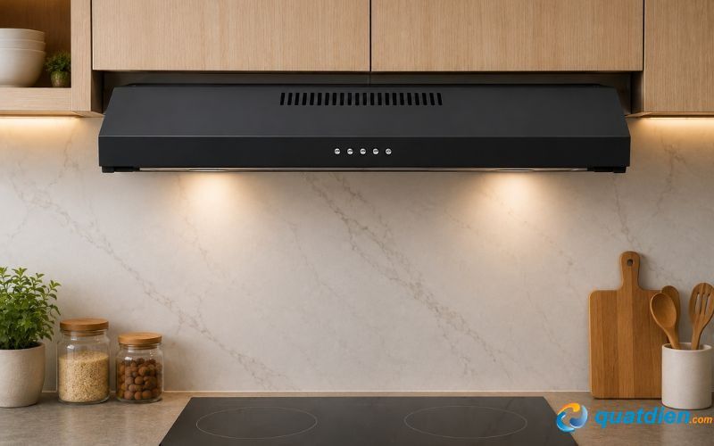Quạt hút mùi Sunhouse SHB6118B phù hợp nhiều không gian bếp hiện đại .