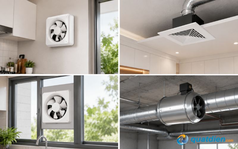 Một số mẫu quạt hút làm thông thoáng khí trong không gian nhà bếp