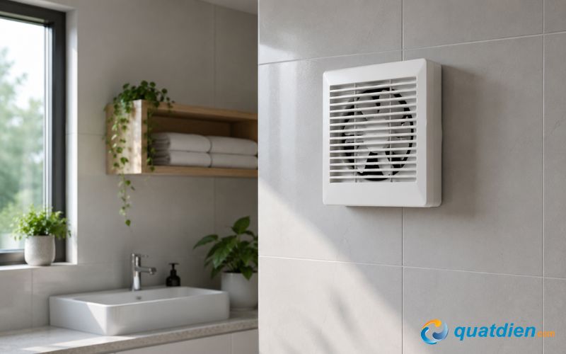 Quạt hút gắn tường lắp đặt trong nhà vệ sinh