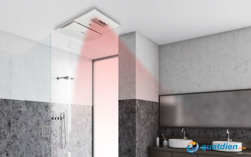 Quạt thông gió tích hợp sưởi tiện lợi cho phòng tắm.