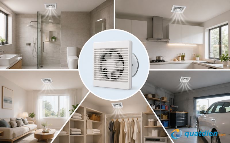 Quạt hút phù hợp nhà vệ sinh và phòng tắm và văn phòng cần thoáng mát