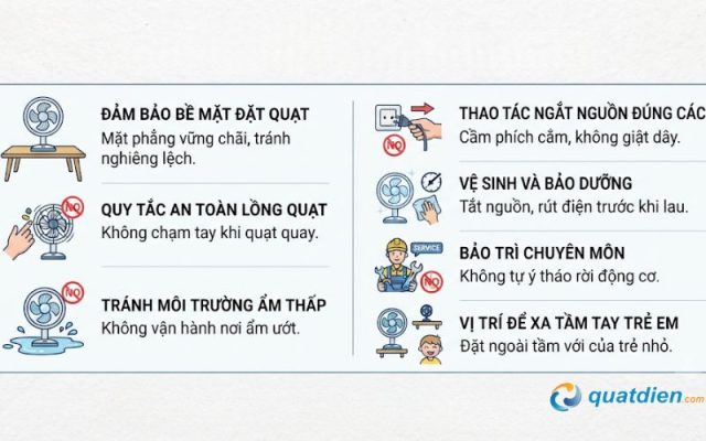 Những lưu ý khi sử dụng quạt bàn Chinghai an toàn và bền bỉ.