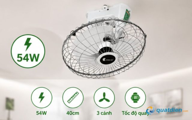 Công suất 54W tạo làn gió mát
