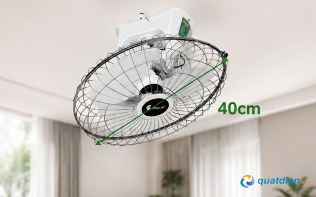 Đường cánh kính 40cm giúp luồng gió trải khắp phòng