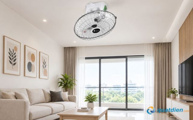 Thiết kế quạt đảo trần giúp tối ưu diện tích bên dưới