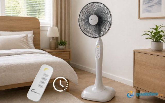 Quạt đứng Chinghai HS916A điều khiển từ xa và hẹn giờ tiện lợi