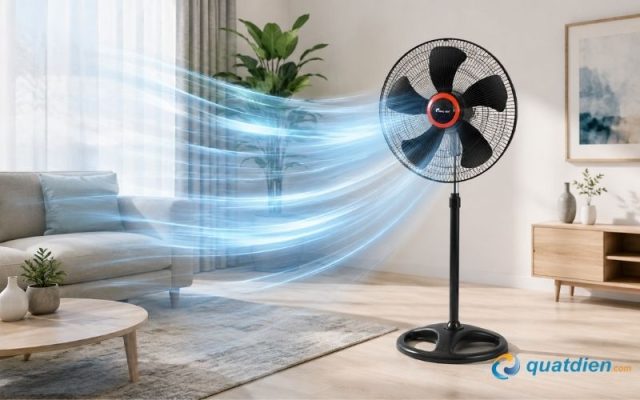 Quạt đứng Chinghai HS917 công suất 75W tạo luồng gió mạnh