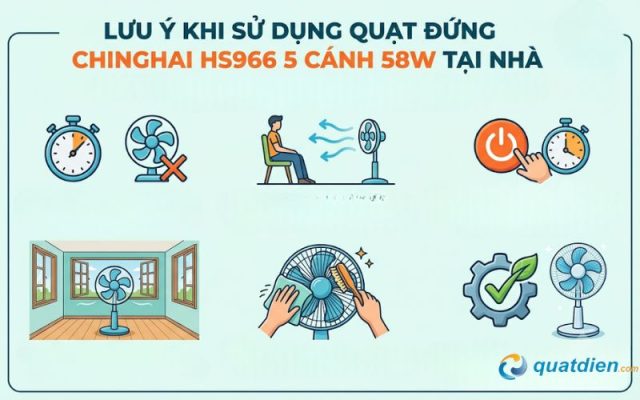 Lưu ý khi sử dụng quạt đứng Chinghai HS966 5 cánh