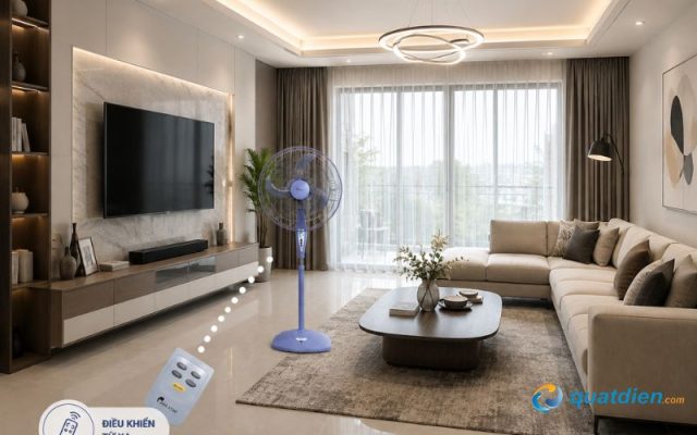 Quạt đứng Chinghai HS966A thiết kế tiện lợi có điều khiển từ xa