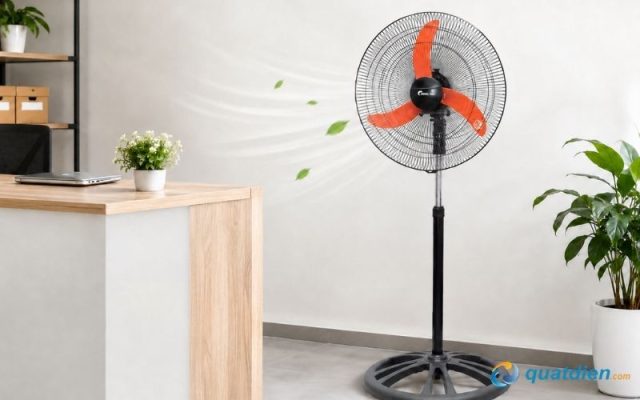 Khả năng chỉnh chiều cao, hướng gió của quạt đứng công nghiệp Chinghai HS912 53w