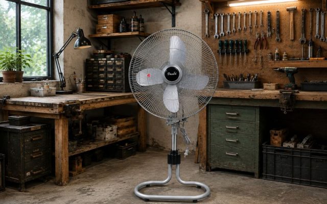 Quạt sàn rút Chinghai FF2399 4 cánh nhôm phù hợp nhiều môi trường