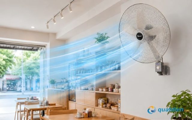 Quạt treo tường Chinghai W2518 5 cánh nhựa 128w chuyển hướng gió làm mát nhiều vị trí