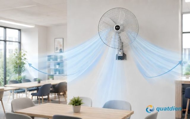Quạt Chinghai W2518 lắp trên tường giúp tiết kiệm diện tích sàn