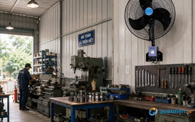 Quạt treo tường Chinghai W20B có công suất lớn phù hợp diện tích rộng