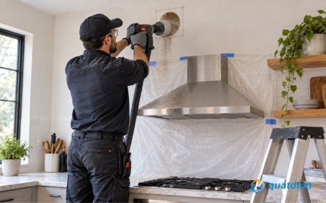 Tạo lỗ lắp quạt theo đúng kích thước được nhà sản xuất khuyến nghị