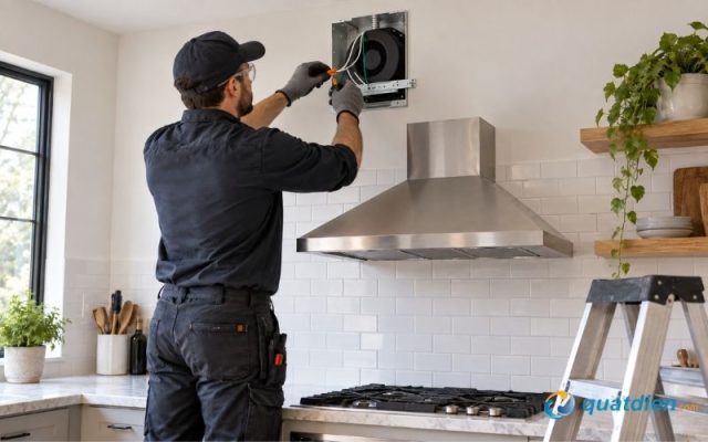 Kết nối nguồn điện cho quạt hút mùi nhà bếp