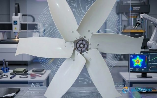 Cánh quạt hút công nghiệp 6 lá bằng nhựa composite bền bỉ