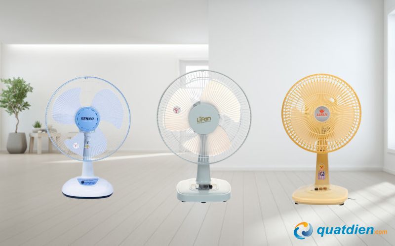 Quạt bàn thiết kế nhỏ gọn, phù hợp đặt trên bàn làm việc và nhiều không gian gia đình