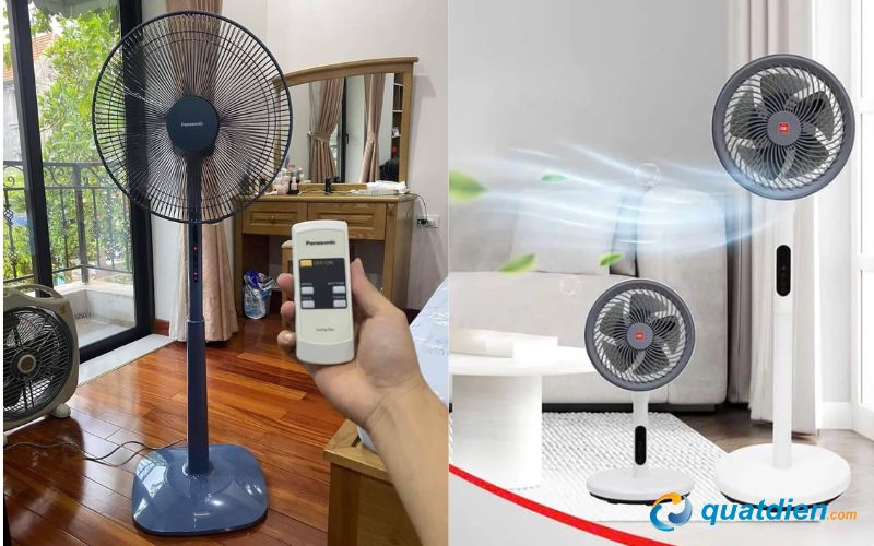Quạt đứng có remote thuận tiện khi sử dụng trong phòng
