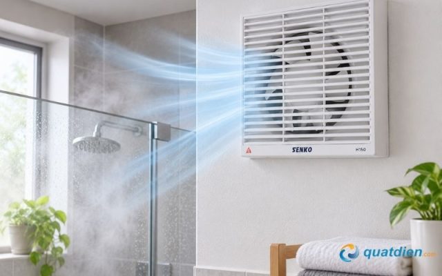 Quạt thông gió Senko hỗ trợ trao đổi không khí trong phòng tắm