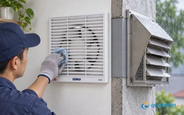 Phương án che chắn và vệ sinh quạt thông gió lắp ngoài trời