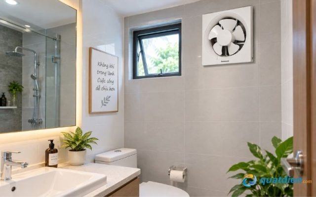Quạt thông gió Panasonic FV-20AU1 lắp trong phòng tắm