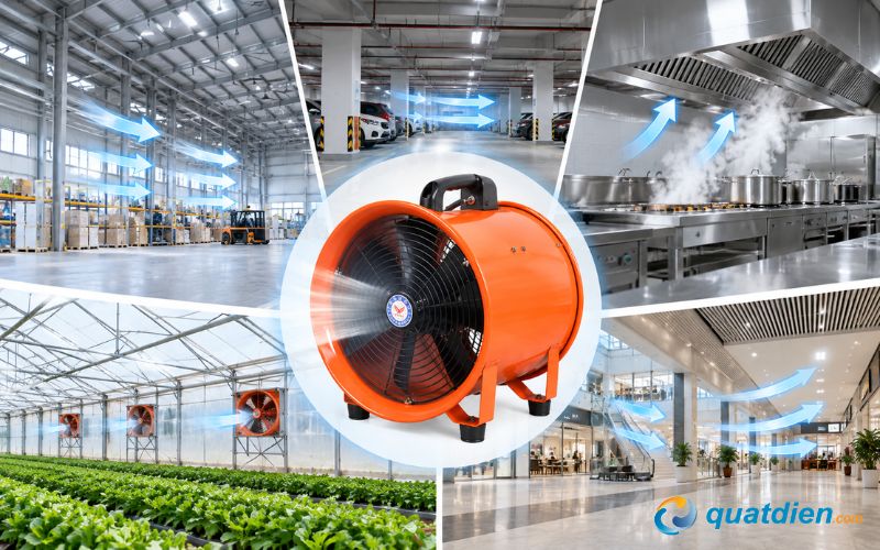 Vị trí sử dụng quạt hút hướng trục phù hợp nhất
